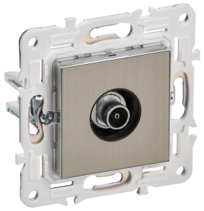 Розетка TV антенна С/У оконечная Металл Никель Skandy