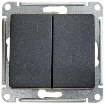 Выключатель 2-кл 10А С/У Антрацит Glossa