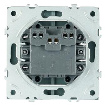 Выключатель 2-кл 10А С/У кнопочный Платиново-серый Эмили