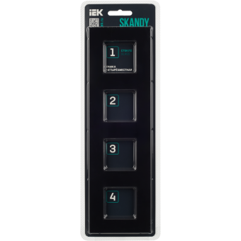 Рамка 4-я Стекло Черный Skandy