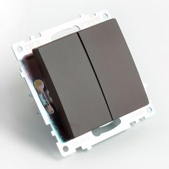 Переключатель 2-кл 10А С/У Шоколад Катрин