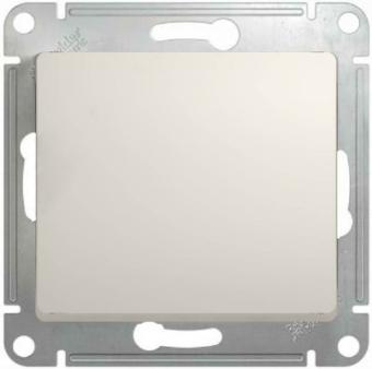 Выключатель 1-кл 10А С/У Молочный Glossa