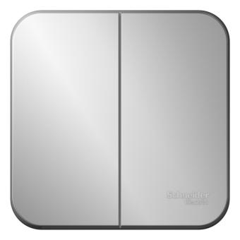 Выключатель 2-кл 10А О/У изолирующая пластина Алюминий Blanca