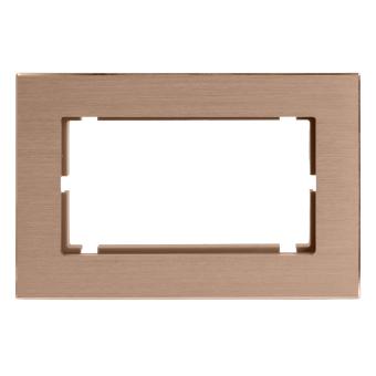 Рамка 2-я без перемычки металл Шампань Катрин