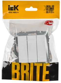 Выключатель 3-кл 10А С/У Арктический Белый Brite