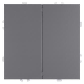 Переключатель 2-кл 10А С/У перекрестный Платиново-серый Эмили