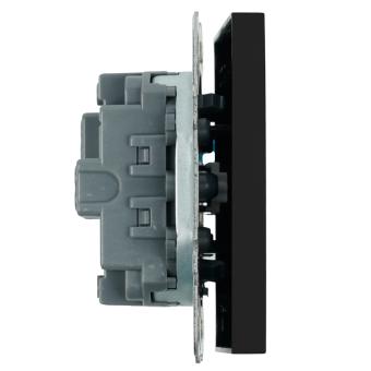 Выключатель 1-кл 10А С/У кнопочный Черный уголь Эмили