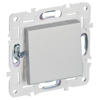 Переключатель 1-кл 10А С/У перекрестный Серебряный Skandy