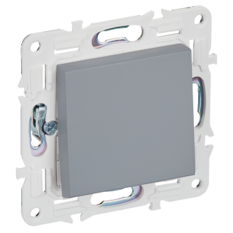 Переключатель 1-кл 10А С/У перекрестный Серый Skandy