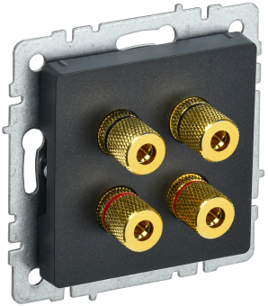 Розетка Аудио 4-м С/У Черный Brite