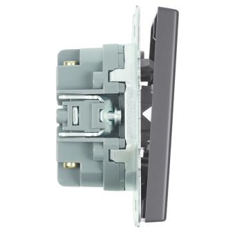 Переключатель 2-кл 10А С/У перекрестный Платиново-серый Эмили