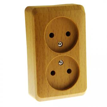 Розетка 2-м 16А О/У Бук Etude