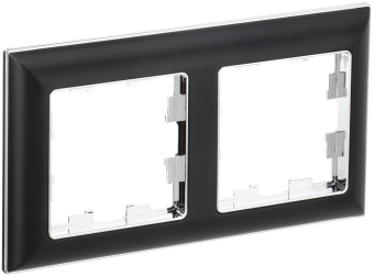 Рамка 2-я Хром Черный Brite