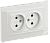 Розетка 2-м 10А С/У со шторками в сборе Белый Brite