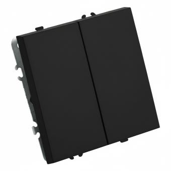 Переключатель 2-кл 10А С/У перекрестный Черный уголь Эмили
