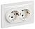 Розетка 2-м 16А С/У З/К со шторками в сборе Белый Brite