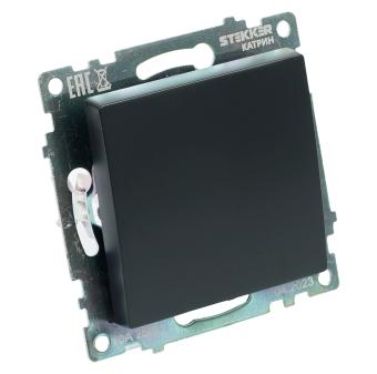 Переключатель 1-кл 10А С/У перекрестный Черный Катрин