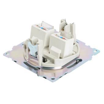 Розетка RJ45+RJ45 С/У Графит Катрин