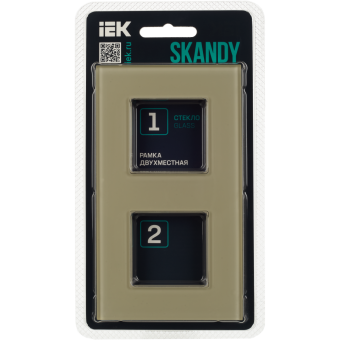 Рамка 2-я Стекло Бежевый Skandy