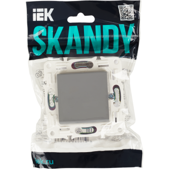 Переключатель 1-кл 10А С/У перекрестный Серый Skandy