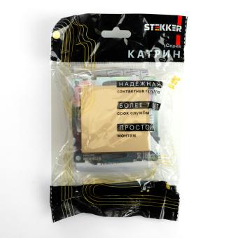 Переключатель 1-кл 10А С/У перекрестный Золото Катрин