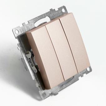 Выключатель 3-кл 10А С/У Шампань Катрин