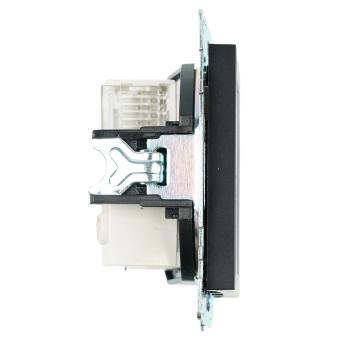 Розетка TV антенна + RJ-45 С/У Черный Катрин