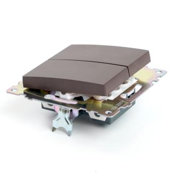 Выключатель 2-кл 10А С/У Шоколад Катрин