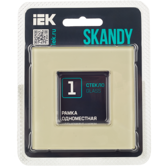 Рамка 1-м Стекло Бежевый Skandy
