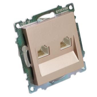 Розетка RJ45+RJ45 С/У Шампань Катрин