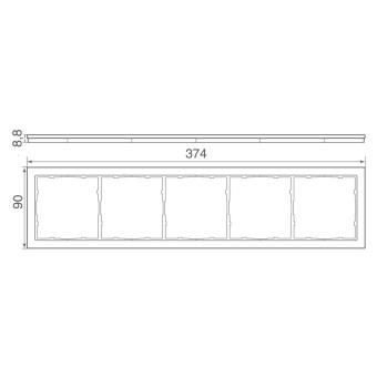 Рамка 5-я Черное стекло R98 Glass Donel