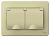 Розетка 2-м 16А С/У З/К со шторками с крышками IP44 Бежевый Blanca