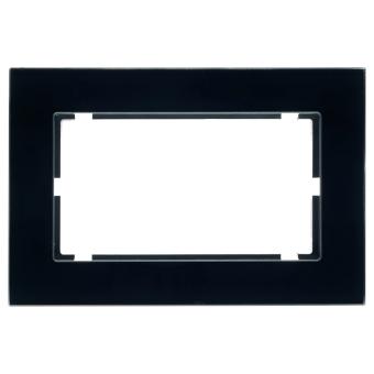 Рамка  2-я без перемычки стекло Черный матовый Катрин