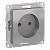 Розетка 1-м 16А С/У Алюминий AtlasDesign