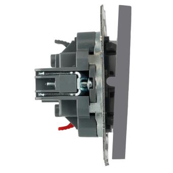 Выключатель 1-кл 10А С/У Платиново-серый Эмили