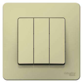 Выключатель 3-кл 10А С/У Бежевый Blanca