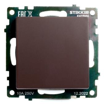 Выключатель 1-кл 10А С/У Шоколад Катрин