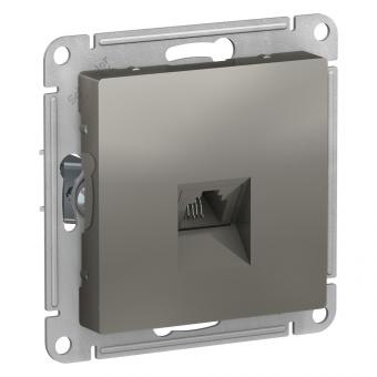Розетка телефонная RJ11 С/У Сталь AtlasDesign