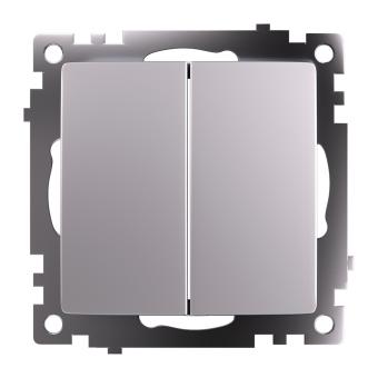 Переключатель 2-кл 10А С/У Серебро Катрин
