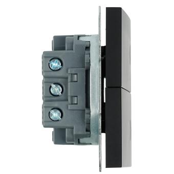 Выключатель 2-кл 10А С/У кнопочный Черный уголь Эмили