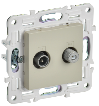 Розетка TV антенна + SAT С/У Бежевый Skandy