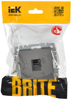 Розетка RJ45 кат.6 С/У Сталь Brite