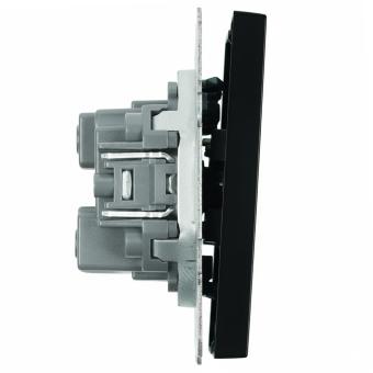 Выключатель 3-кл 10А С/У Черный уголь Эмили