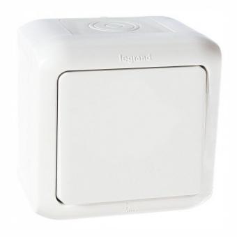 Кнопка 1-клавишная IP44 6А белый Legrand Quteo