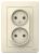 Розетка 2-м 16А С/У Молочный Blanca