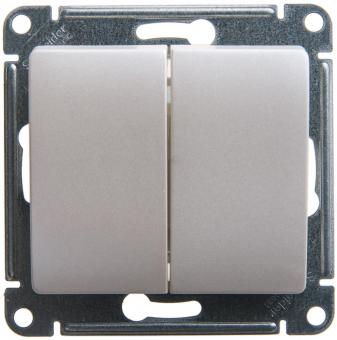Выключатель 2-кл 10А С/У Перламутр Glossa