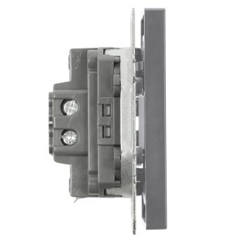 Переключатель 1-кл 10А С/У перекрестный Платиново-серый Эмили