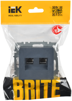 Розетка RJ45+RJ45 кат.6 С/У Маренго Brite
