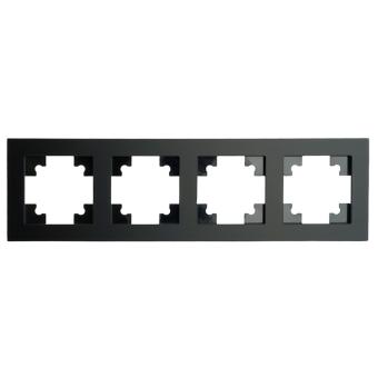 Рамка 4-я стекло Черный матовый Катрин
