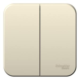 Выключатель 2-кл 10А О/У изолирующая пластина Молочный Blanca